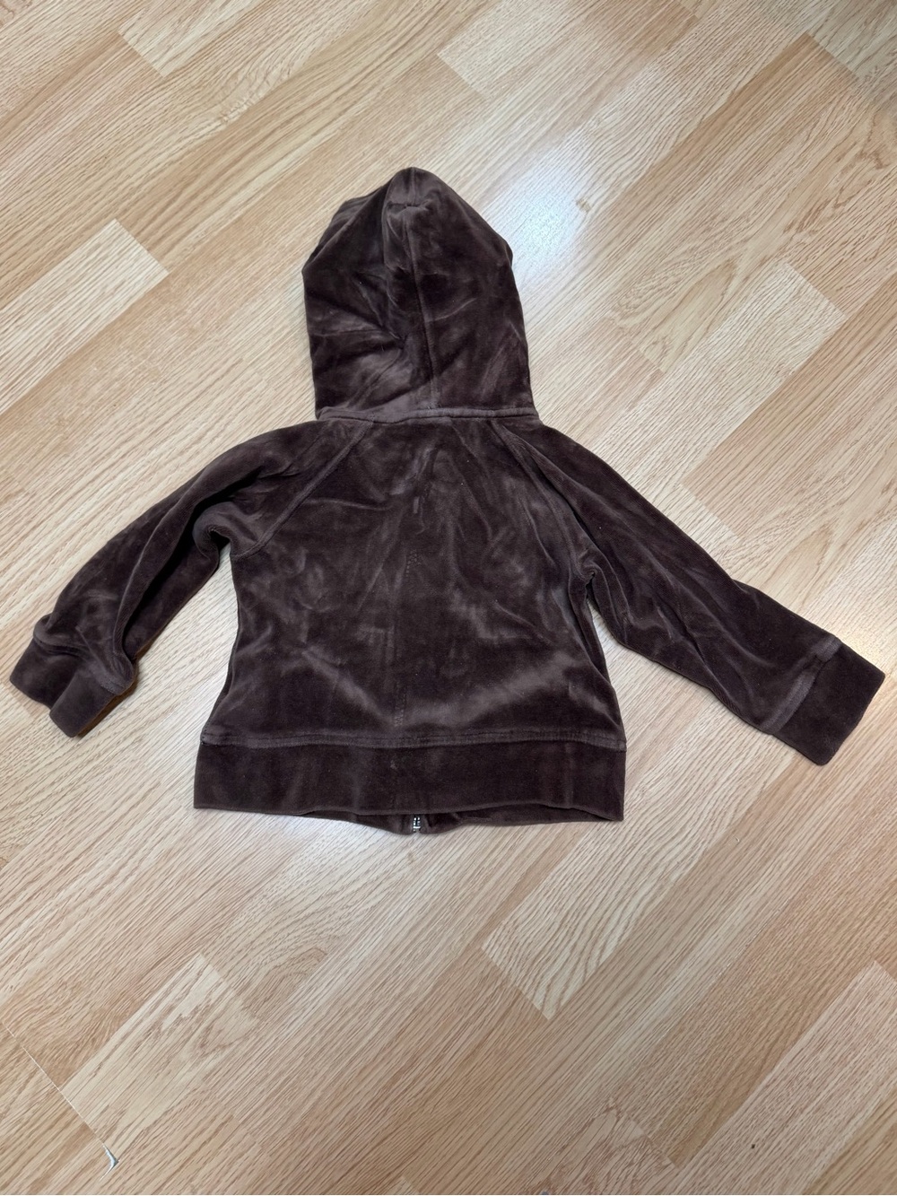 Nike 2T Brown Pink Velour Zip Hoodie Jacket Toddler Girls Hooded Sweatshirt - Picture 7 of 7